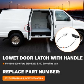 Right Side Door Handle for Ford E150 E250 E350 Econoline Van Super Duty 1992-2009 RH Passenger Side Hinged Door Left 40% Lower Door Latch Lock Assembly w/Door Handle Replace Ford 6C2Z-15264A01-AA