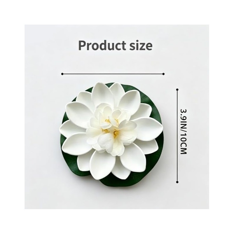 4Pcs Artificial Flowers Water Lily Foam Lotus Flower Pond Decor