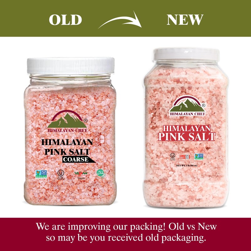 Himalayan Chef 5 lbs Pink Himalayan Salt Bulk Jar, Coarse