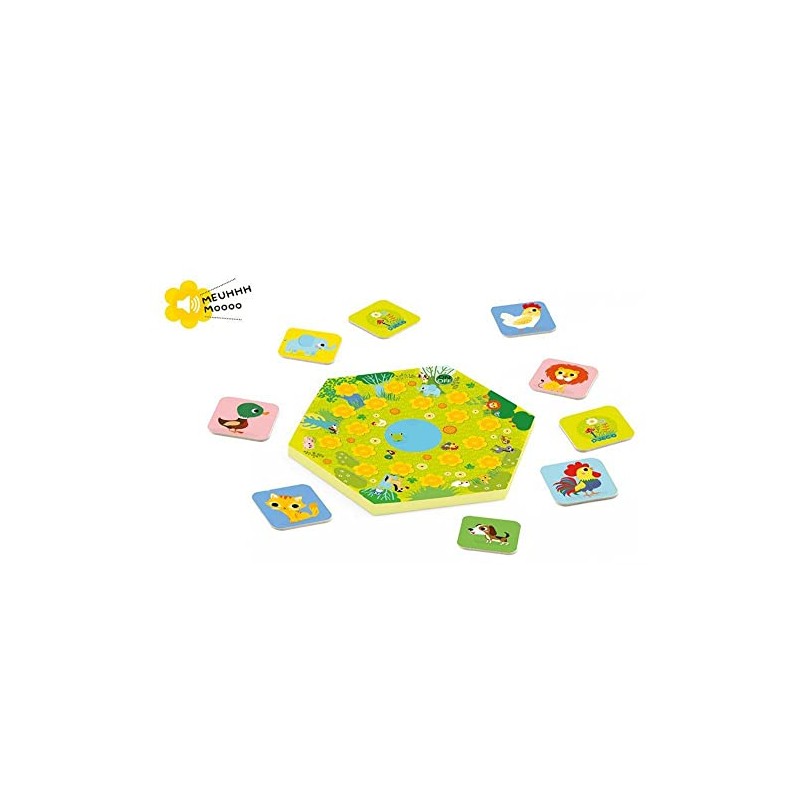 DJECO DJ08482 Action Reflexionen Lernspiele Memo Meuh Spiel, bunt