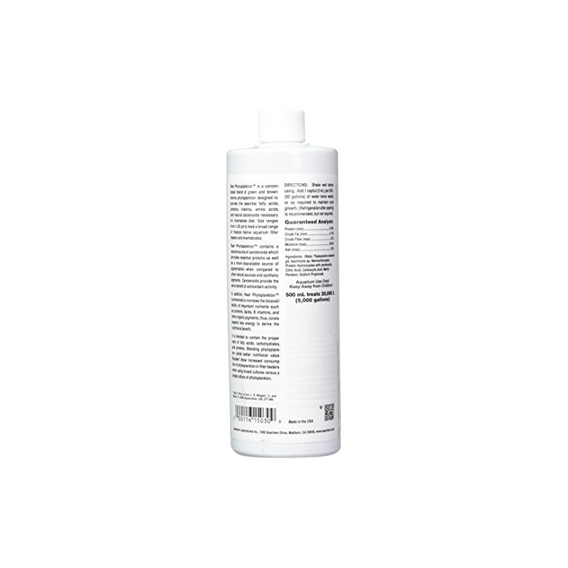 Seachem Reef Phytoplancton, 500 ml / 16.9 onzas líquidas