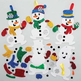 Baker Ross Snowman Mix and Match Decoration â Pack of 8, Kids Make Your Own Christmas Decoration, Christmas Bauble Arts and Crafts (AX516)