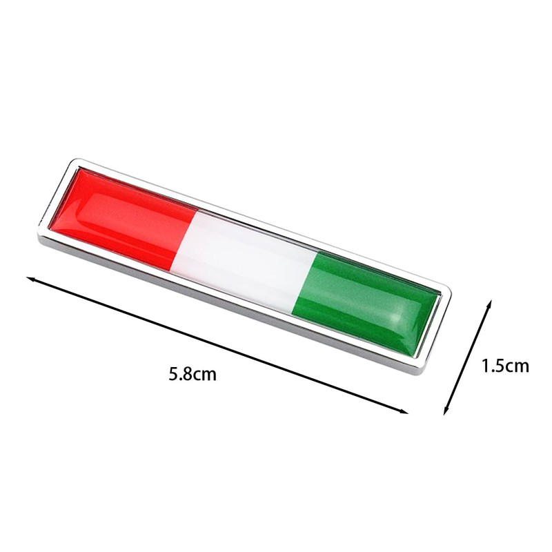 Enwye Car Personalization Italy Flag Metal Stickers Pair Set 58x14mm