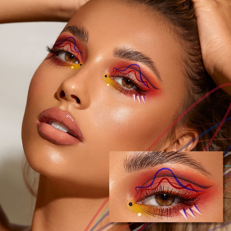 Anglicolor 6 Colours Coloured Eyeliner, Diamond Glitter Liquid Eyeshadow Durable