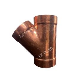 (1-Pk) EZ-FLUID 3" Copper DWV Tee-Wye Copper Pipe Fitting C x C x C Sweat Sockets Connection Three Way Fitting For Plumbing Drain Waste Vent System