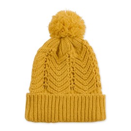Hadley Wren Women's Chevron Knit Hat, Mustard Yellow, One Size