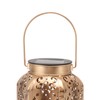 LED Solar Lantern Waterproof Hanging Metal Lamps Small Hexagonal Lantern