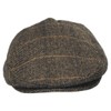 Vesper Herringbone Plaid Wool Blend Ivy Cap (Small) Charcoal
