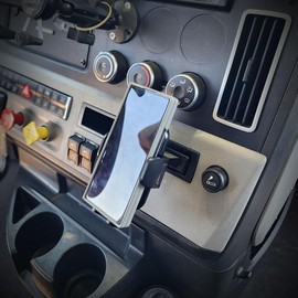 Never Inside Smash Mount FL, Freightliner Cascadia Phone Holder Kit 2018-2024, 1 inch RAM Compatible or 17mm Ball Phone Mount Setup for Truckers (FL Lite Smash Mount)
