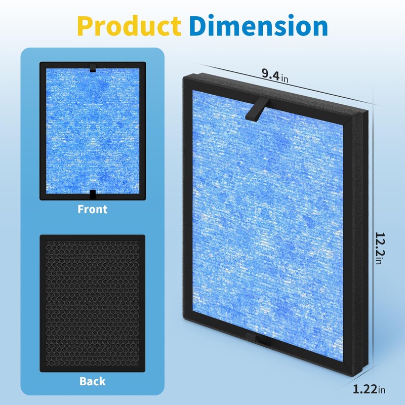 Harebery BS-14 Replacement Filter, Compatible with Slevoo BS-14 Air Cleaner