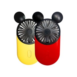 DecoLife Cute Handheld Mini USB Fan, Rechargeable Portable Fan, 3 Adjustable Speeds and Wearable Accessories, Pocket Size for Indoor Or Outdoor Activities, 2 Pack (Red+Yellow)