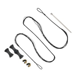 PATIKIL 49 Inch Bow String Replacement, Archery Bowstrings Accessories 12 Strands Bowstring with Finger Guard & 2 Brass Nock Points for Traditional Recurve Longbow, Black
