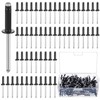 200 Pcs 3/16" x 3/4" Trifold Rivets Assortment Black Aluminum