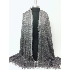 D&Y Women Men Yarn-dye deep-dye Long Scarf Wrap Shawl fringe Tassel Soft Gray