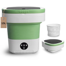 Portable Washing Machine, 15L Upgraded Mini Washer with Spin Basket Laundry Machine, 3 Cleaning Modes Suitable for Small Clothes, Foldable Design Ideal for Apartment, Home, Hotel