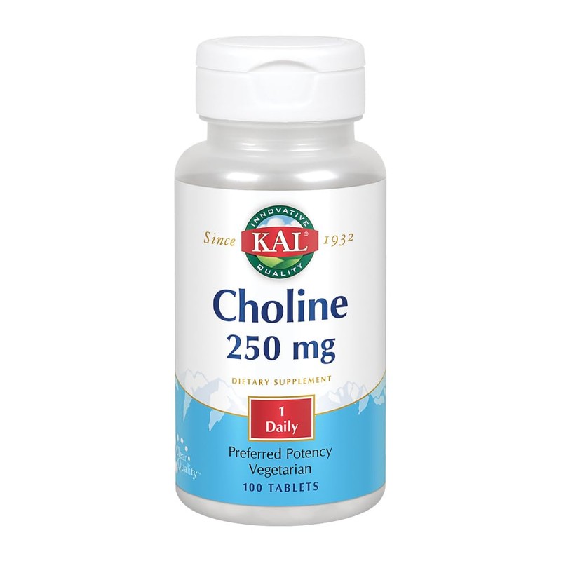 KAL Choline Tablets, 250 mg, 100 Count