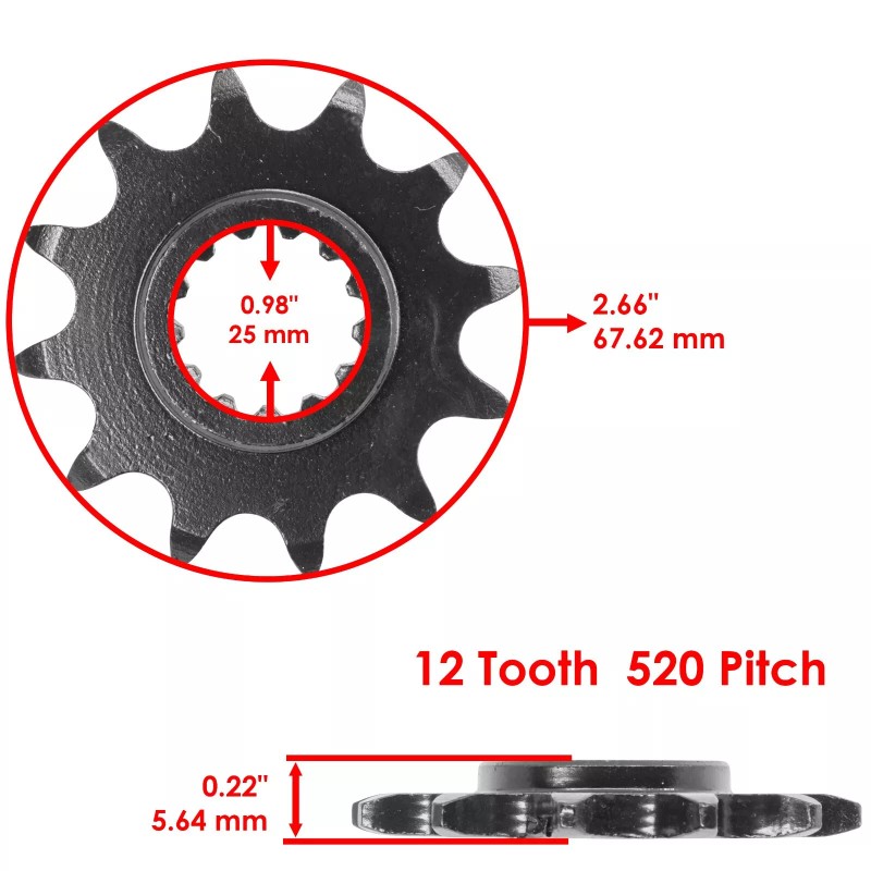 Kawasaki Drive Chain W/ Front Rear Sprockets Kit for Kawasaki
