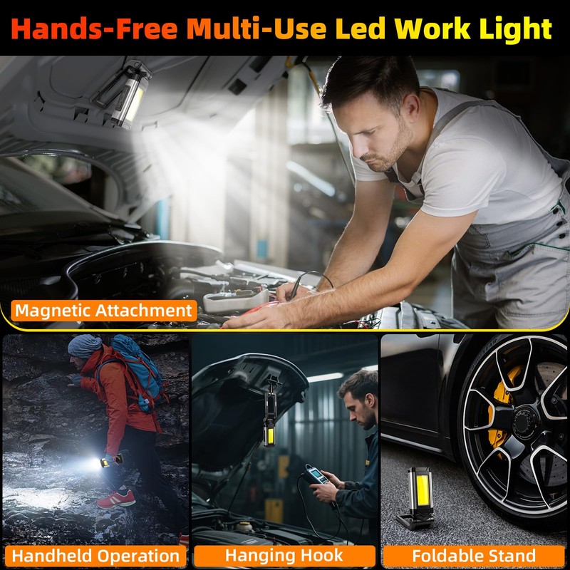 Magnetic Rechargeable Golf Cart LED Dome Lights with 360° Rotation