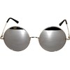 Round Style Round Sunglasses Silver Mirrored Lens Silver Metal Frame