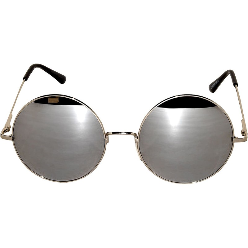 Round Style Round Sunglasses Silver Mirrored Lens Silver Metal Frame
