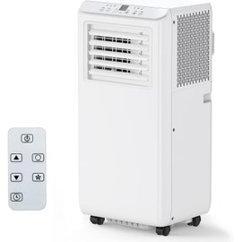 8000BTU Portable Air Conditioner, 3 In 1 Portable Room Air Conditioner with Remote Control and Window Kit, Cooling Area Up to 350 Sq. Ft. for Home, Office, Bedroom, White