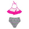 SHEKINI Girls' Two-Piece Swimsuits, Ruffle Bikini Top with Triangle, Printed