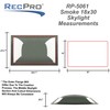RecPro RV Skylight Cover Bubble | Impact-Resistant Rectangular Exterior Dome