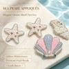 Vubbkdi 3Pcs Sea Animals Beaded Artistic Patches Ocean Shell Cloth