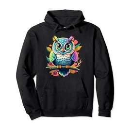 Owl Graphic - Owl Artwork - Bird Art Animal Owl Pullover Hoodie