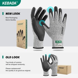 Kebada Cut Resistant Gloves, ANSI A2 Cutting Glove, PU Coated, Touchscreen, Multi-Purpose Model C2, 1 Pair, Small