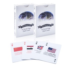 2 Decks World Flag Flash Cards, Country Flags of The World Playing Cards, World Flags Game Flashcards, Geography Games Cards, World Game Deck of Cards, Geography Gifts, Gifts for Geography Lovers