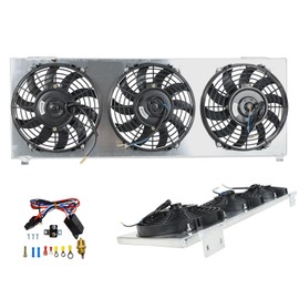 Smileracing Aluminum Shroud+9" Fan+Thermostat Relay Kit Compatible with Radiator 1991-2001 Jeep Cherokee XJ Comanche
