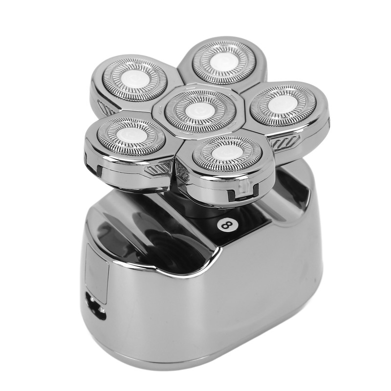 6 in 1 IPX6 Waterproof Electric Head Hair Shaver Automatic