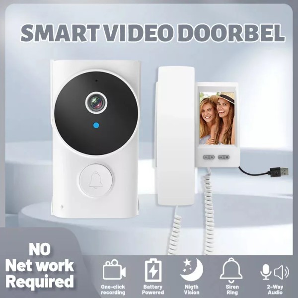 2.4G Wireless Smart 4.3" IPS Screen Intercom Video Doorbell Camera
