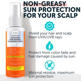 Premium SPF 30 Hair Sunscreen Spray | Non-Greasy UV Protection for Hair and Scalp | Prevents Color Fade and Dryness | Travel-Size UV Protection | Beach SunBlock | Scalp Sunscreen 4 oz 120 ml