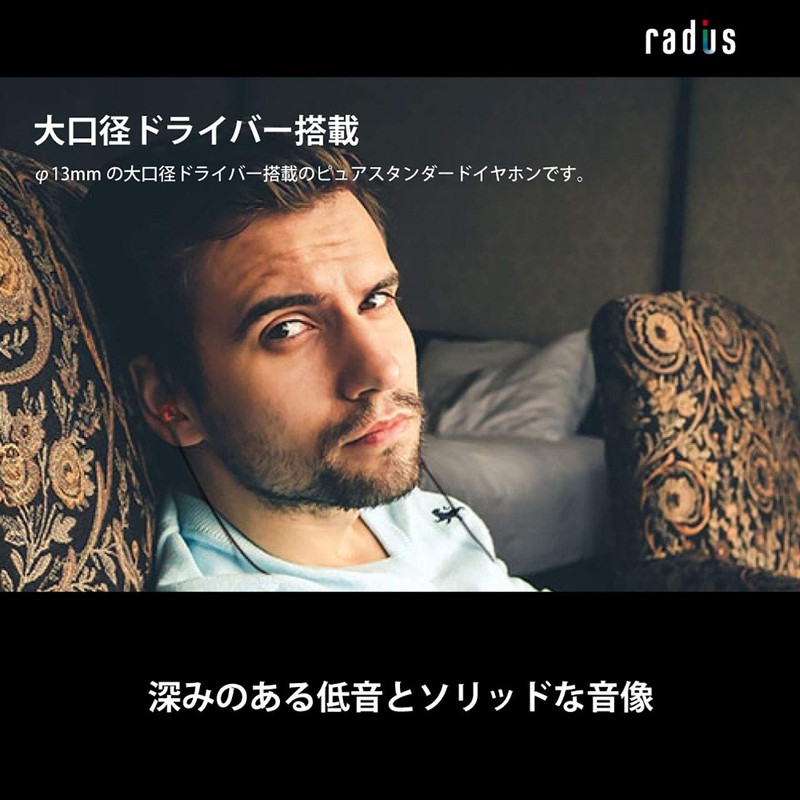 Radius HP-NEF31K Earphones: Ne High-MFD Structure, Dynamic Driver, Wired, In-Ear