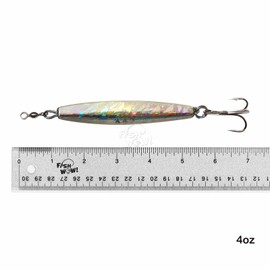 10pcs 4oz Diamond Jig Mylar Holographic Laser jigs with a Treble Hook - Fish WOW!