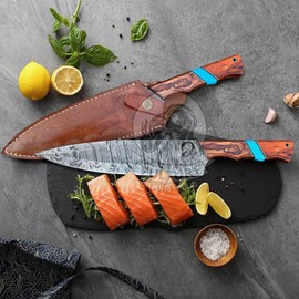 VCC ® Gifts for Mom Mothers Day Mother Women, 8" Professional Damascus Chef Knife - Mother's Day Mom Gift, German High Carbon Stainless Steel Kitchen Knife Set, Mom Birthday Christmas Gift