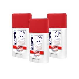 Lactovit Lactourea Desodorante en Barra, reparador piel seca extra seca, 60ml, 3 unidades
