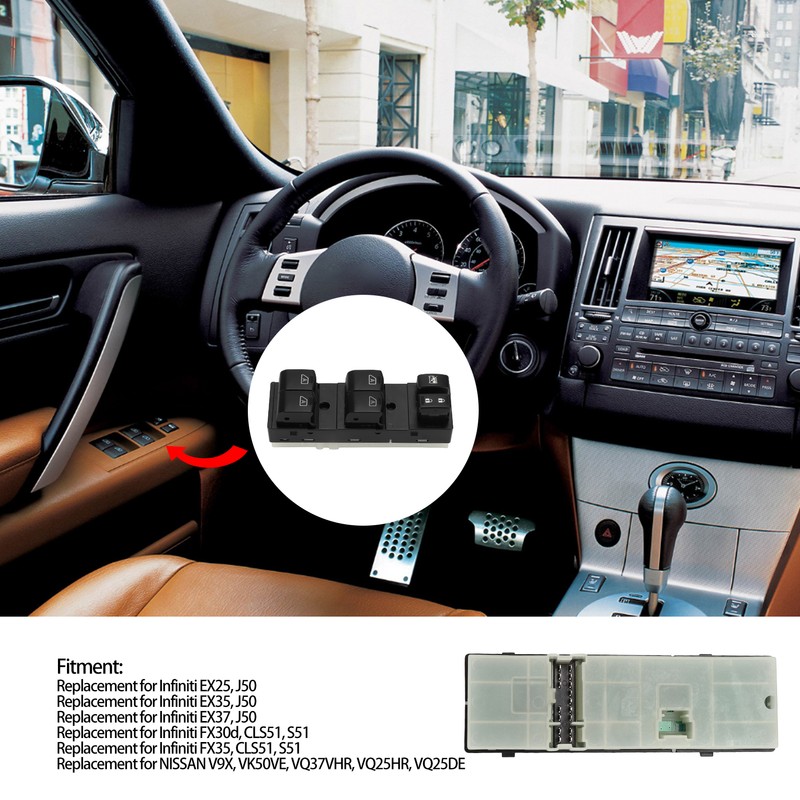 Window Control Switch Front Driver Side Electric 25401‑1BN1C Replacement for
