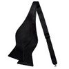 Polyester Silk Men's Solid Self Tie Bow Tie (Black)