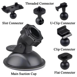 Yhuasia Video Recorder Holder for Dashcam Holder, Car Suction Cup Dashcam Holder, Car Suction Cup Dash Cam, with 5 Types Adapter, for Controlling DVR Camera Camcorder GPS Action Camera