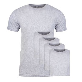 Next Level NL3600 100% Cotton Premium Fitted Short Sleeve Crew Heather Grey Large (5 Pack)