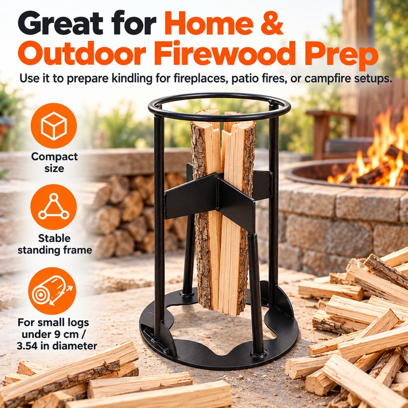 Iron Firewood Splitting Wedge for Home Wood Prep – Portable