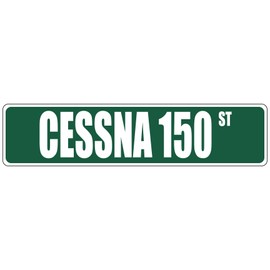 Aluminum Metal Street Sign Cessna 150 Green Decorative Address Sign 18"x4"