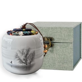 Small Urns for Human Ashes Keepsake - Ceramic Memorial Small Urns Dog Ashes Box for Human Ashes or Pet with Exquisite Box