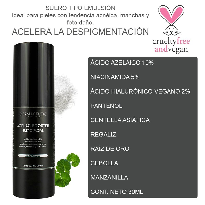 Booster Azelaico 10% + Niacinamina 5% Combate melasma y manchas