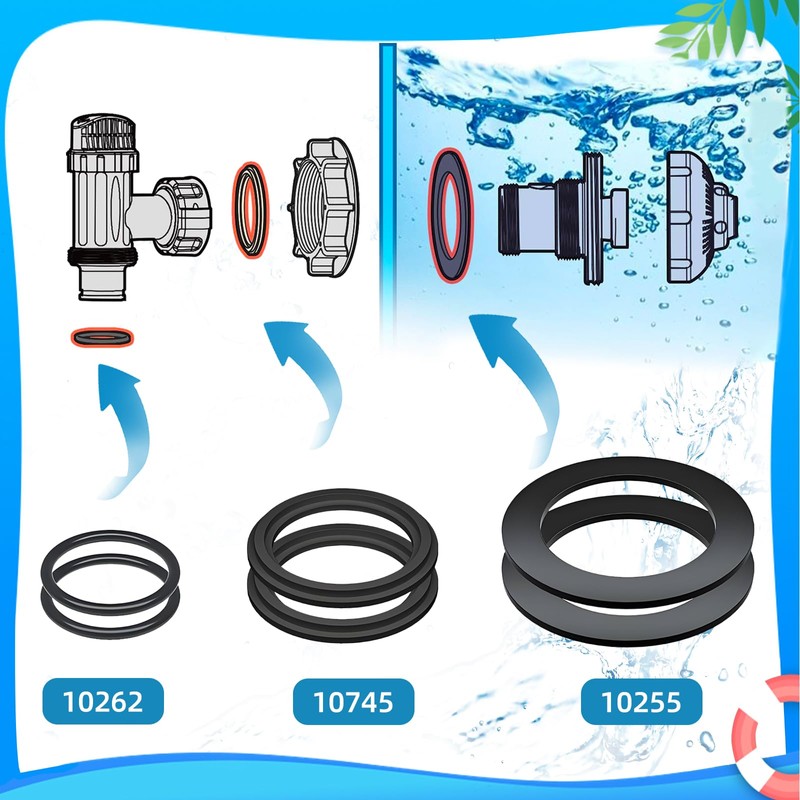 LQTSLFM Dichtungsring Poolpumpe, 6 Stück Poolpumpe Gummidichtung Rund, 25076RP Gummi