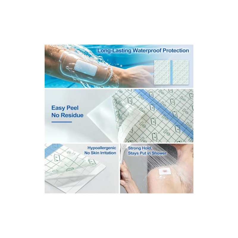 50 Pack Waterproof Shower Bandages for Port Surgery Incision Aftercare