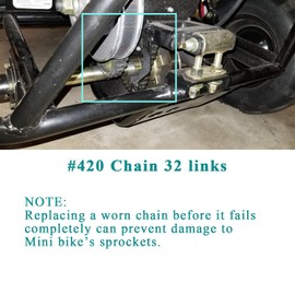 QYMOTO KT196 Drive Chain Go Kart 420 Chain 32 Link for Coleman CK196-T 196cc Go Kart Jackshaft Drive Chain